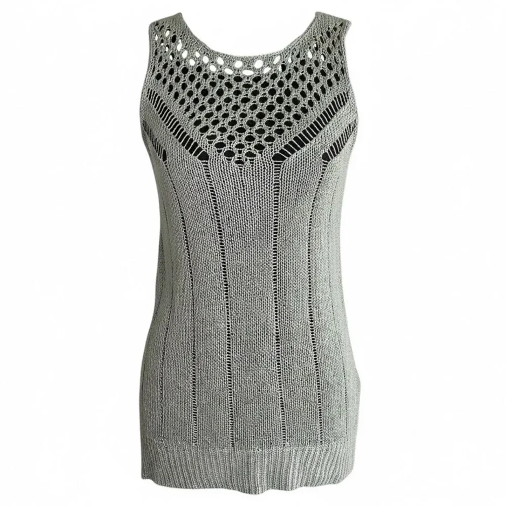 Michael Kors Knit Tank Top Sage Green Sleeveless Tunic Size S